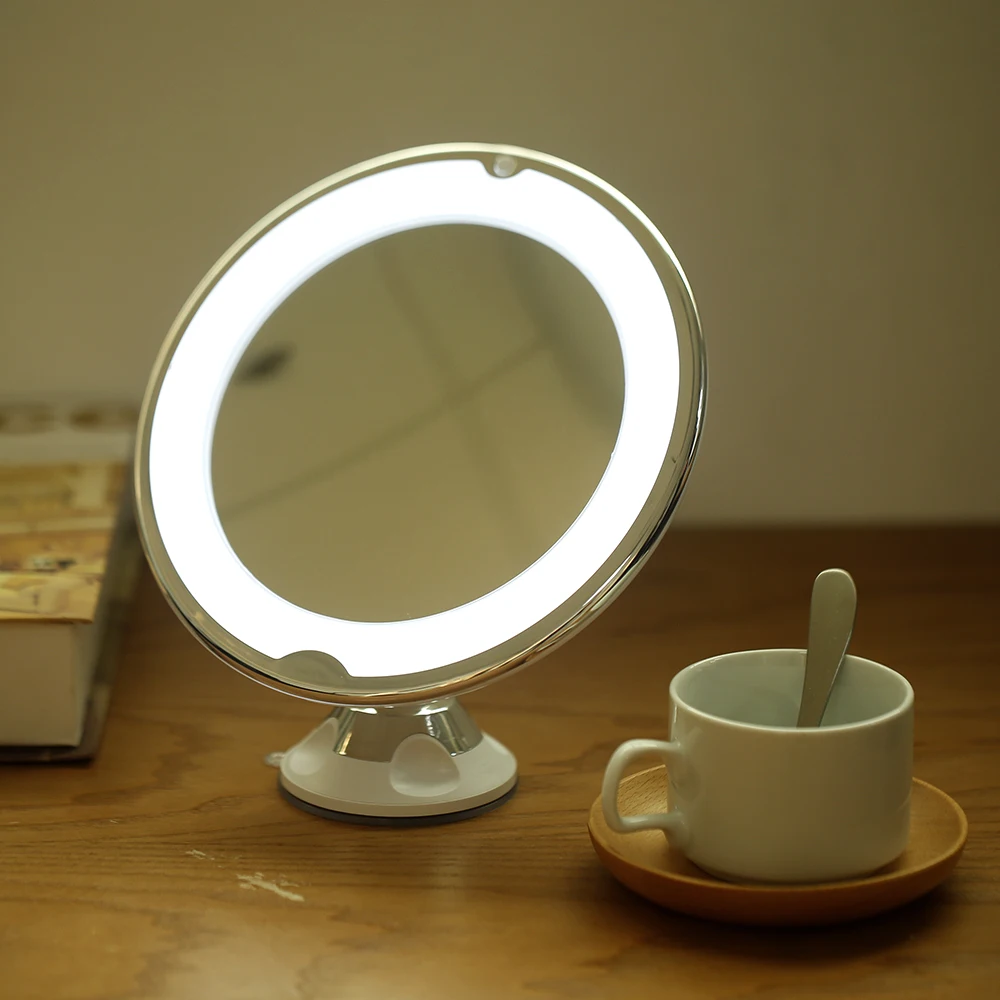 Drop Ship Portable Magnifying Makeup Vanity Mirror With 10X Lights LED Lighted Cosmetic Beauty Bathroom Mirror with LED Light