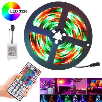

SMD 3528 5M 10M DC 12V Waterproof RGB LED Lamp RGB LED Strip 20M Led Light Tape Diode Ribbon Flexible Controller+Adapter
