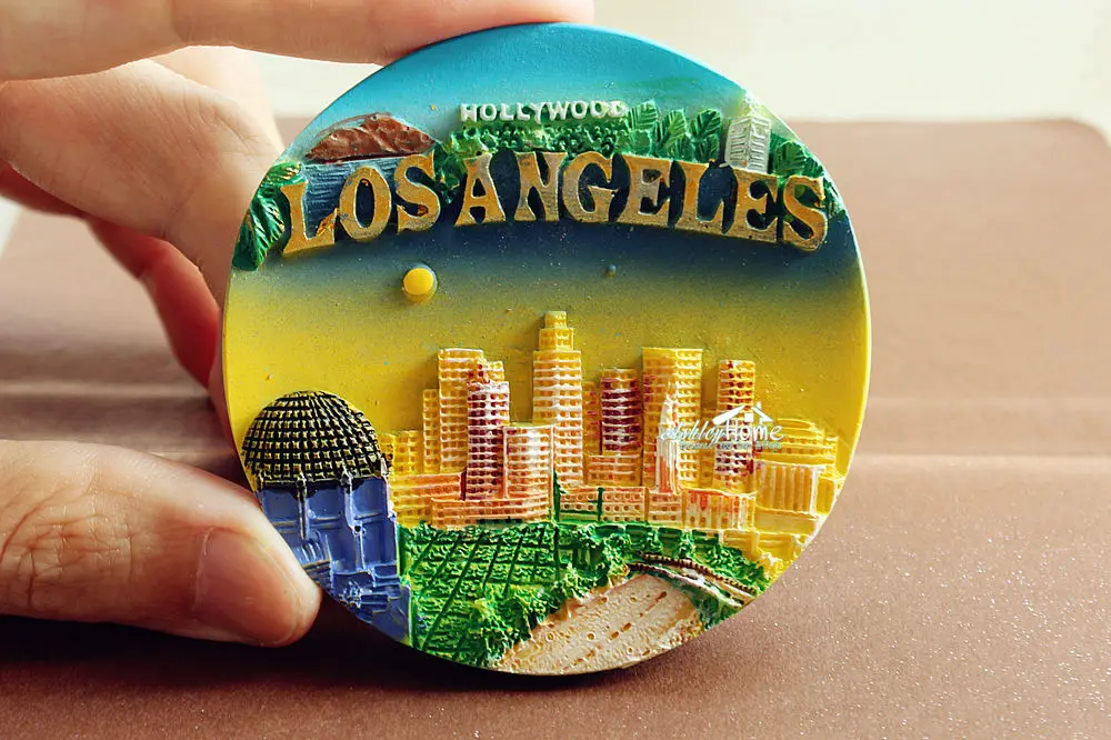 Голливуд Лос-Анджелес США туристический сувенир 3D резиновый магнит на