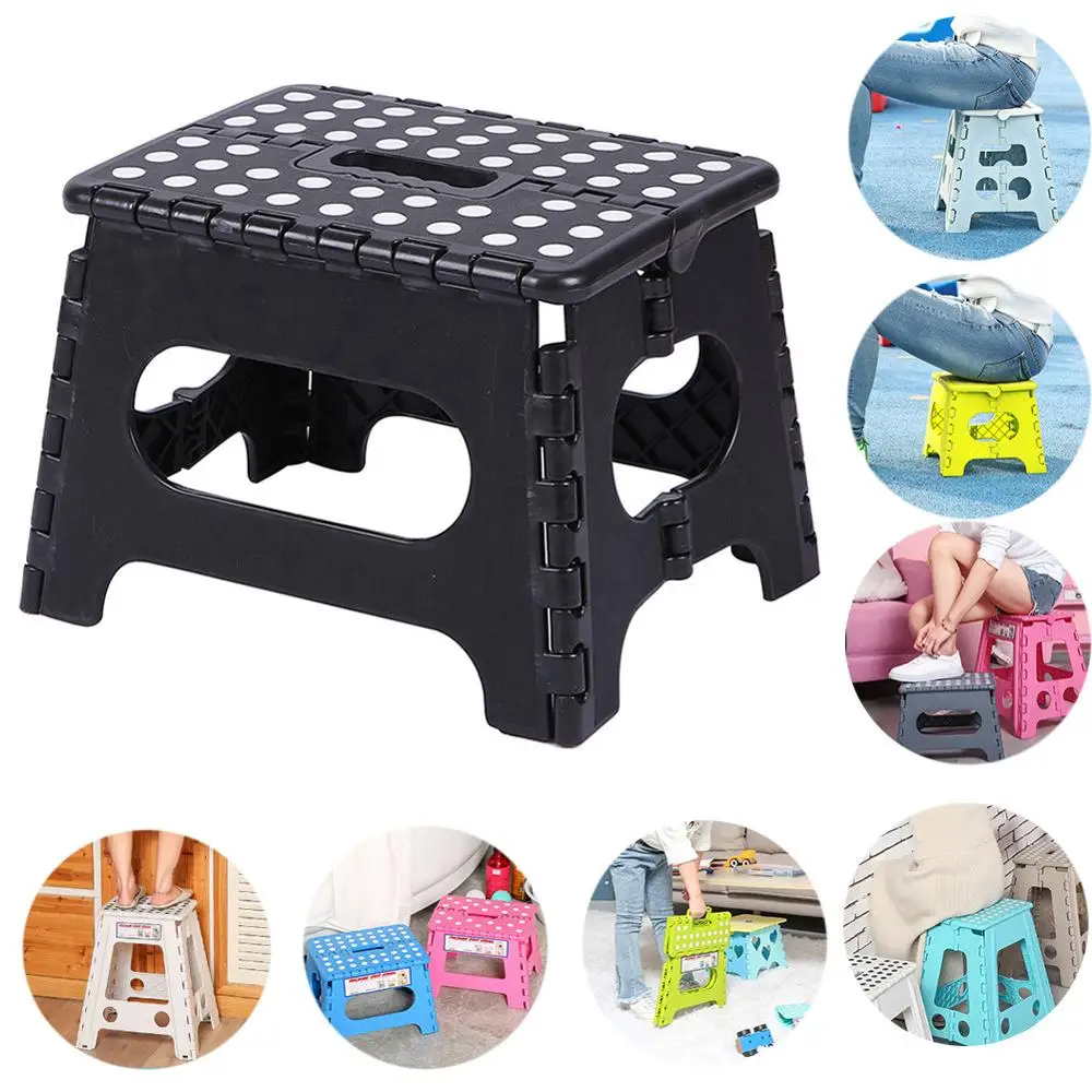 High Folding Step Stool Lightweight Plastic Non Slip for Kitchen Bathroom Bedroom LG66