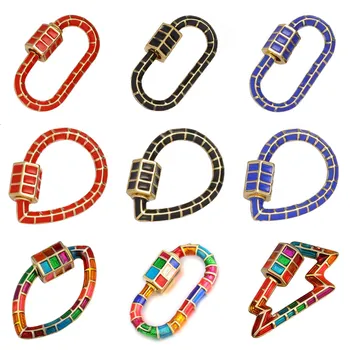 

Juya DIY Handicraft Enamel Pendant Carabiner Screw Lock Clasps Accessories For Handmade Gothic Pendant Jewelry Making Supplies
