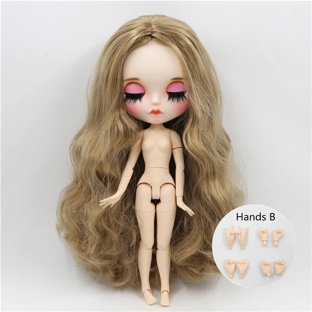 ICY 1/6 bjd фабрика blyth кукла Заказная кукла белая кожа суставное тело новое матовое лицо резные губы 30 см BL3227 - Цвет: doll with hands B