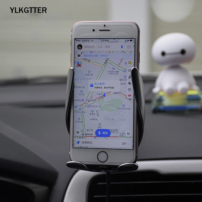 YLKGTTER Automatic Induction Phone Charging Station For iPhone XR 8 Plus xiaomi mi note 10 Mi9 Car Charger Holder QI agreement