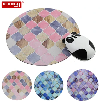 

CHYI Mini Size Round Soft Silicone Mouse Pad Computer Mousepad Printing Series Rubber Anti-slip Game Mause Mat 22*22 Cm Mausepad