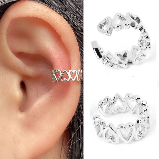 Earrings Without Ear Hole Star Wrap Clip On Earrings Earcuff for Women Chain Hollow Ear Cuff  Fake Earring Piercing