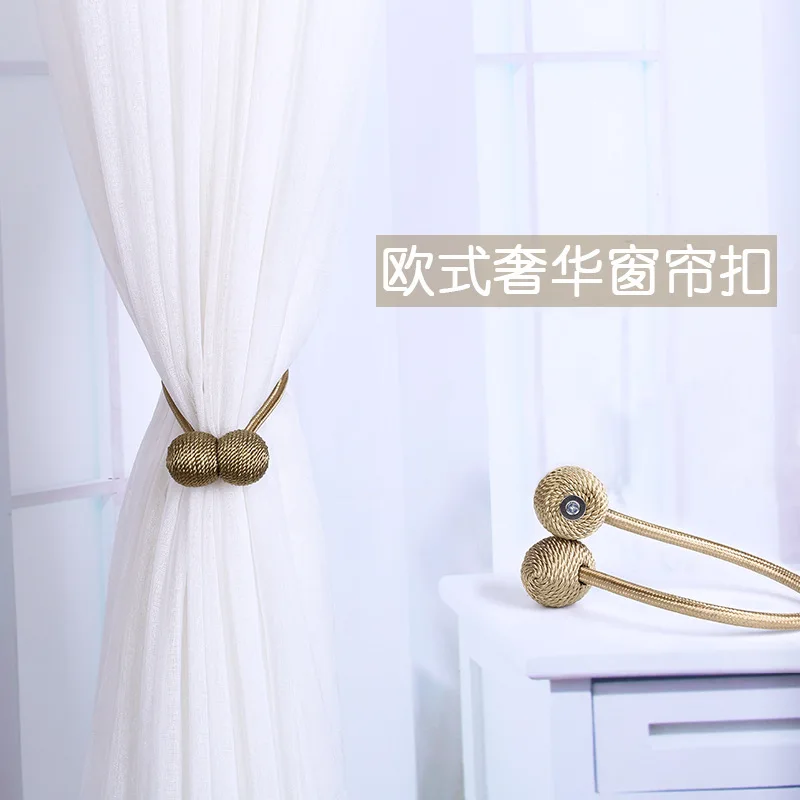 

Magnet Curtain Lace-up Bandage Cloth European Style Living Room Versatile Creative Curtain Buckle Hook Wall Hook Bandage Cloth T