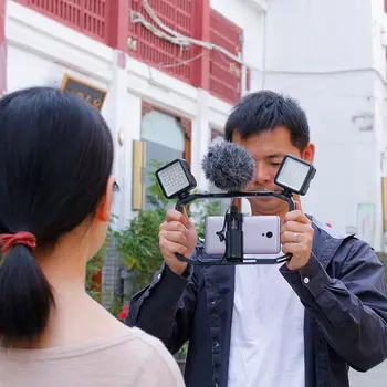 

M-Rig Handheld Camera Bracket Rig Triple Hot Shoe Mounts Video Stabilizer Vlog Grip 3 Hot Boots Mouth Mobile Rabbit Cage