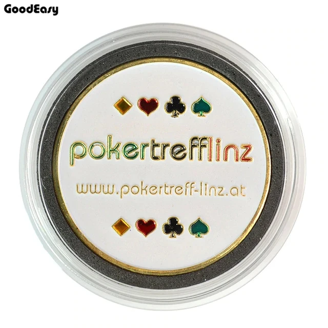 Pokertrefflinz Горячее качество Покер карта защита металлический жетон монета с пластиковой крышкой Техасский покер чип набор покер Лас-Вегаса Кнопка игры - Цвет: Pokertrefflinz