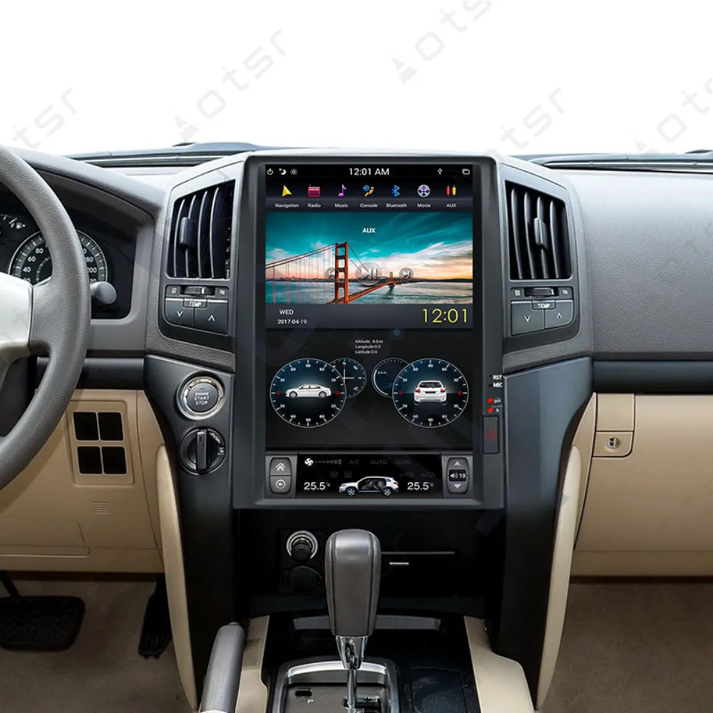 AOTSR Android 8,1 Tesla стиль HD экран Автомобильный gps навигатор для TOYOTA LAND CRUISER LC200 2008- головное устройство мультимедийный плеер