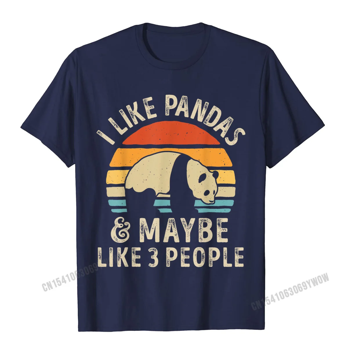 Men Company Design Tops Tees O-Neck VALENTINE DAY 100% Cotton Fabric Top T-shirts Family Short Sleeve Comics Tees I Like Pandas And Maybe Like 3 People Panda Bear Lover Gifts T-Shirt__863 navy
