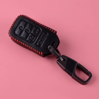

DWCX 5 buttons Car Remote Smart Key Case Cover Holder Leather Fit for Honda Civic Accord Pilot CR-V 2015 2016 2017 2018