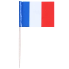 Партия из 50 шт мини деревянная зубочистка с флагом для декора вечерние фруктовые кондитерские изделия-Франция(синий, белый, красный