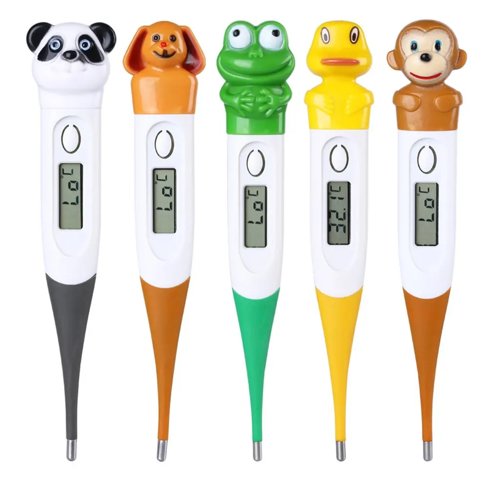 Детский термометр с мультяшным животным, водонепроницаемый термометр для детей, цифровой термометр для младенцев, взрослых, портативный