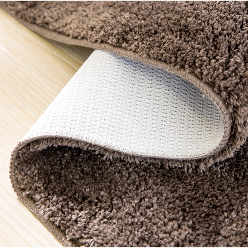 Solid White Bathroom Mat Bath Carpets Superfine Fiber Toilet Rug Large Size Non-slip Bathroom Lavatory Bedroom Floor Area Rugs
