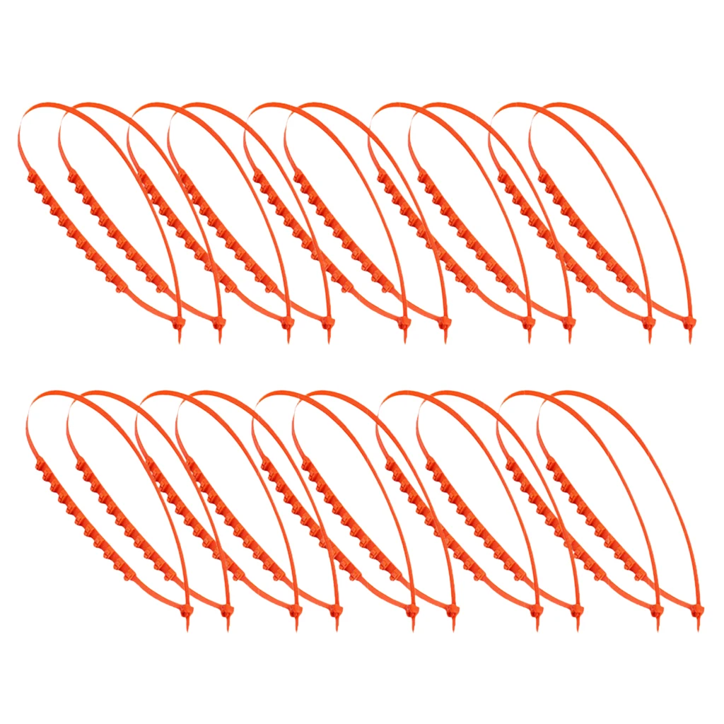 20 штук Пластиковые регулируемые противоскользящие цепи для шин для автомобиля, внедорожника, грузовика, оранжевого цвета