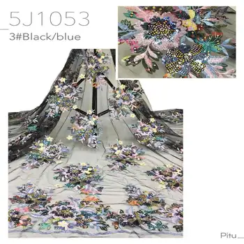 

Luxury African Swiss voile Sequin Tulle Lace Fabric 2020 High Quality Nigerian French Mesh Net Lace Fabrics 5Yards/Lot A1729