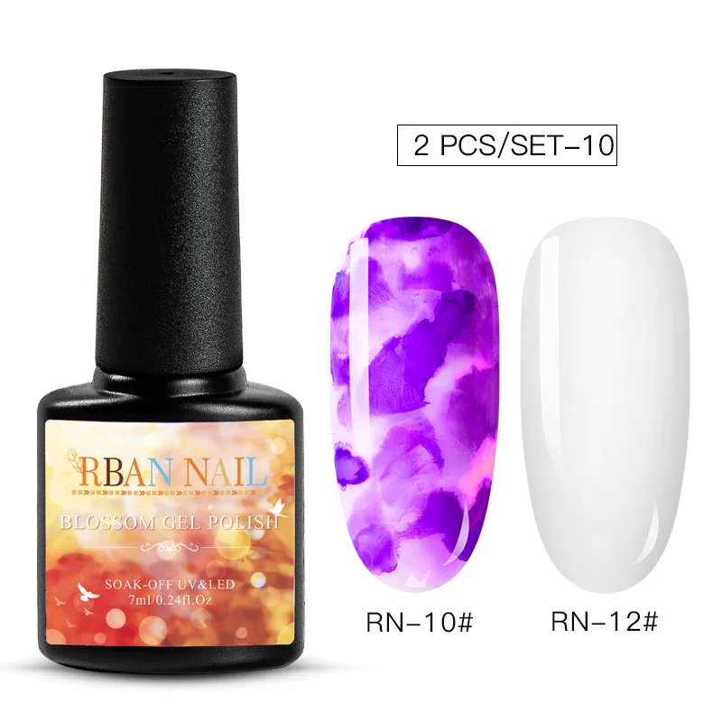 ZH04533 RBAN NAIL 8 мл Цветущий Гель-лак для ногтей акварельные чернила эффект дыма мрамор смазывание Lquid градиентный лак Гель-лак для творчества маникюр - Цвет: ZH04533