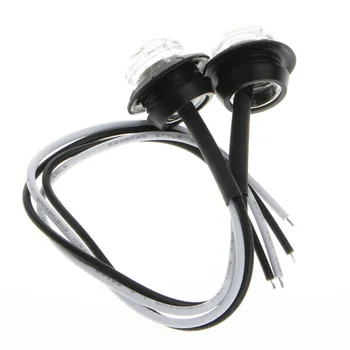 

12V Turn Signal Lights Round LED Lamp White 80LM Built-in Bulbs Car Auto