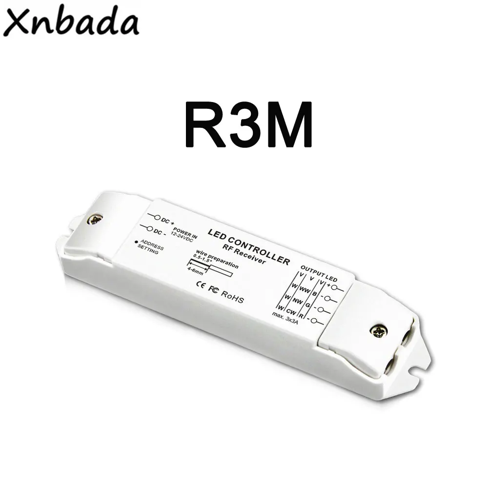 T8+ R3M многозонный пульт управления RGB контроллер Мини светодиодный затемнитель сенсорный RF беспроводной пульт дистанционного DC12V-24V 3a× 3ch
