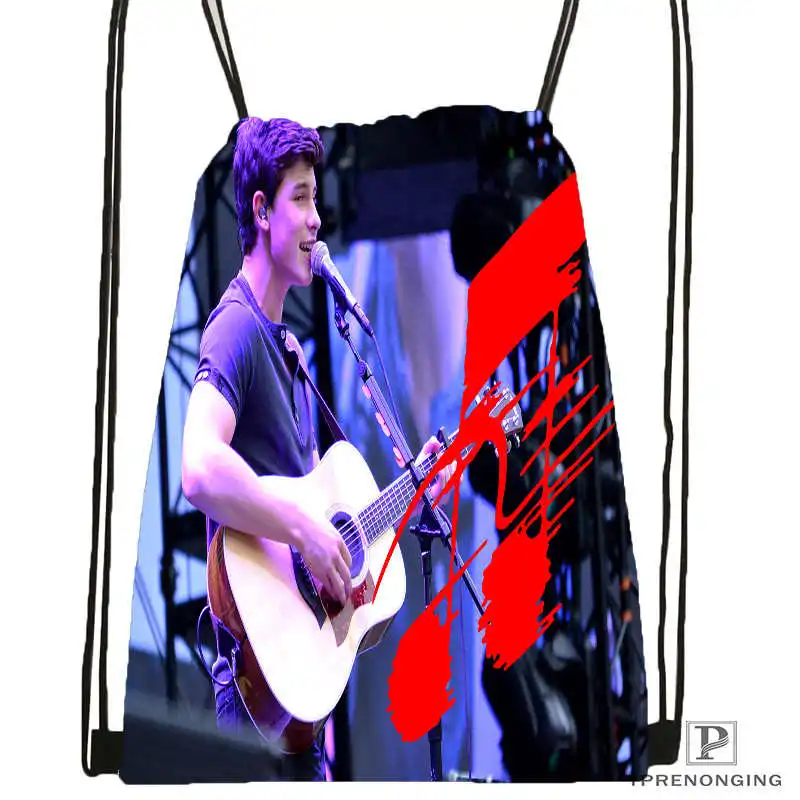 Drawstring Backpack CustomShawn Mendes#1 походная сумка на шнурке милый рюкзак для детей(черная спинка) 31x40 см#180531-02-41 - Цвет: Drawstring Backpack