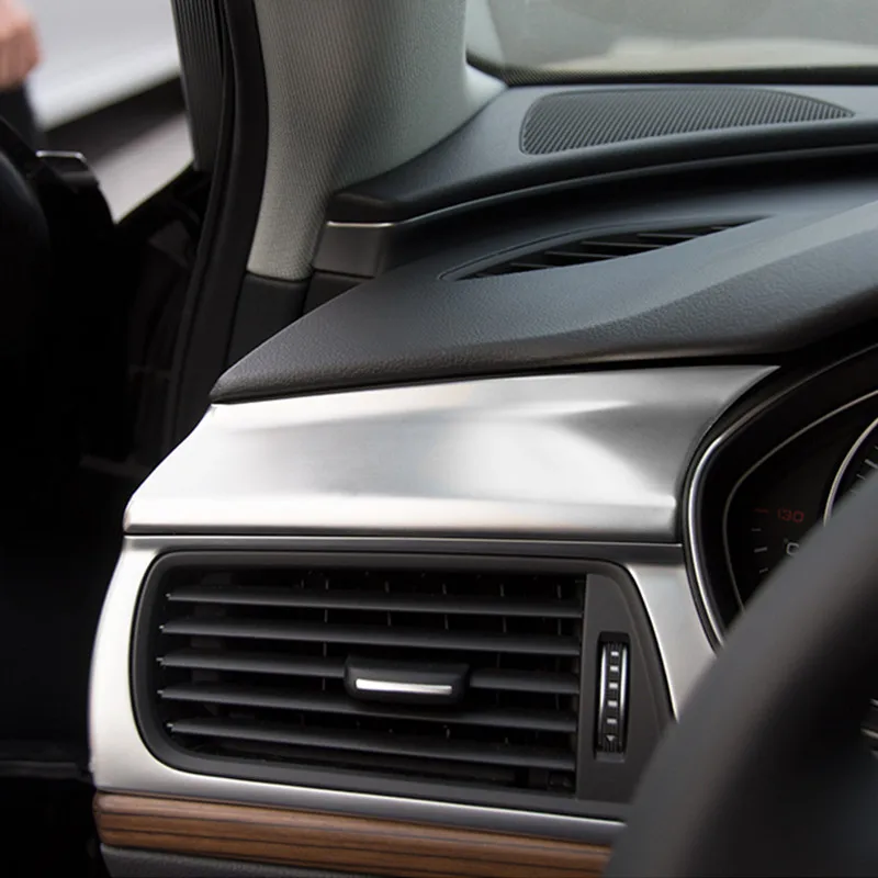 Центральная консоль приборной панели навигационная накладка 2 шт для Audi A6 C7 2012- нержавеющая сталь Аксессуары для салона автомобиля