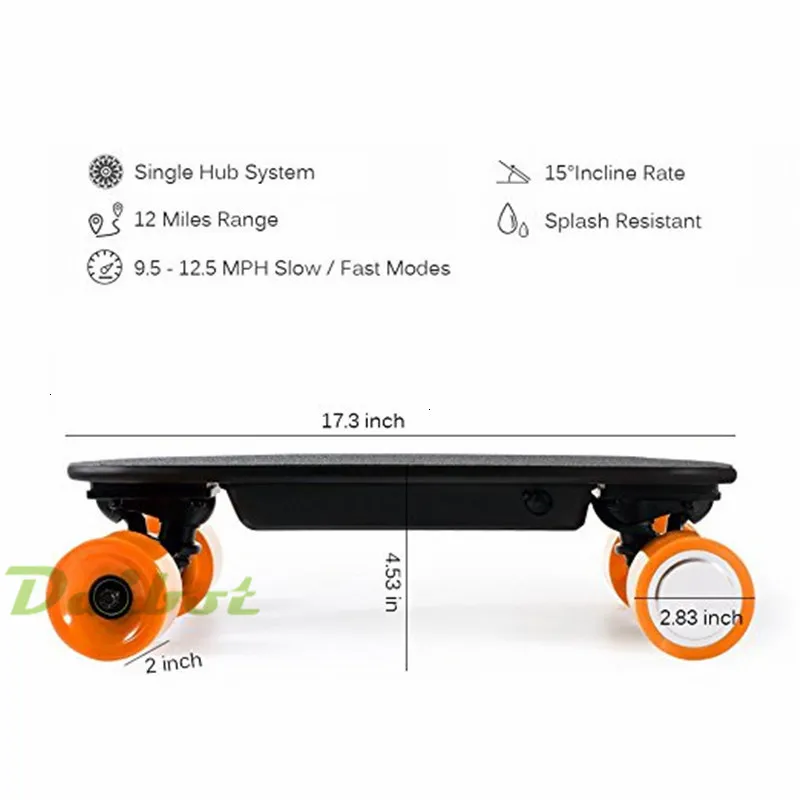 Daibot Adult Electric Scooter Four Wheel Electric Scooters 150W Hub Motor Wireless Bluetooth Remote Mini Longboard Skateboards   (19)