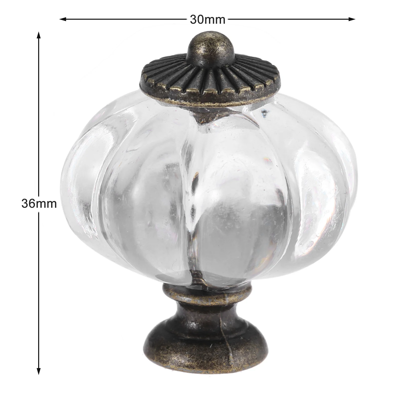 Furniture Knobs 20pcs/10pcs Transparent Pumpkin Knob Acrylic+Alloy Clear Handle Pulls Cabinet Drawer Decor Kitchen Dresser Clothes Hooks w/screw