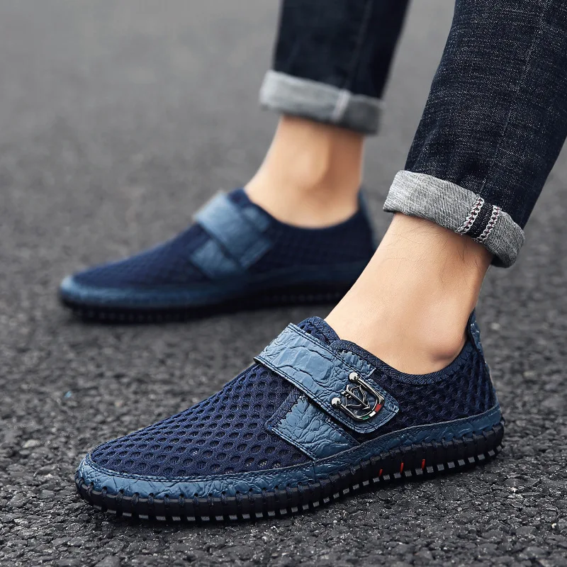 

Summer Spring New Style Punched Sheet Cloth Shoes Hollow out Mesh Mesh Breathable Handmade MEN'S SHOES Fashion