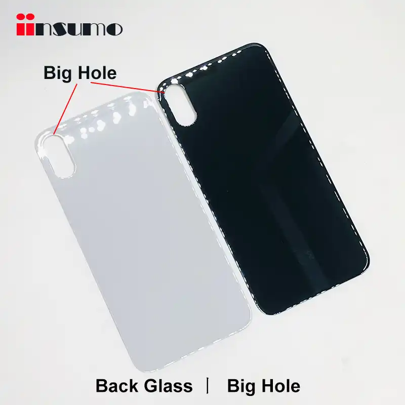10pcs Big Hole Back Cover Glass For Iphone X Xs Max Repair For