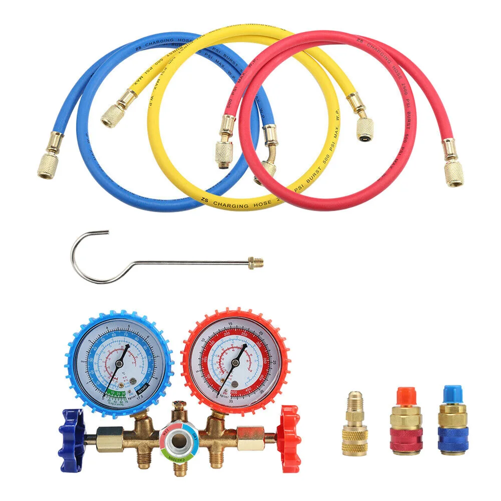 

Copper Valve Double Gauge Valve Suitable for Automotive Air Conditioning Household Air Conditioning Add Refrigerant J8 #3