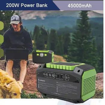 

Portable 200W Power Bank 45000mAh High Capacity Solar Panel Wall Socket Power Station For Laptops Phones Tablets Cameras Drones