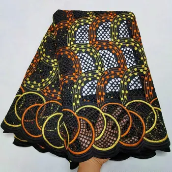 

2020 Latest African 100% Cotton Laces Nigerian Net Lace Fabric With Diamond Embroidery France Lace Fabrics 5Yards/Lot A-1032