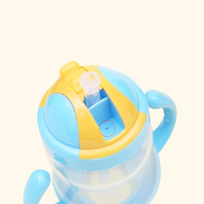 280ml Baby Kids Cute Cup Children Learn Training Feeding Drink Water Bottle children's straw cup with handle anti-slip bottle