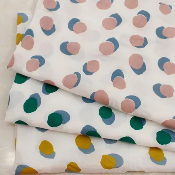 

2020 Spring and Summer New Cotton Irregular Double Color Dot Prints Fabric Children 's Clothing Women 's Twill Washed Cotton