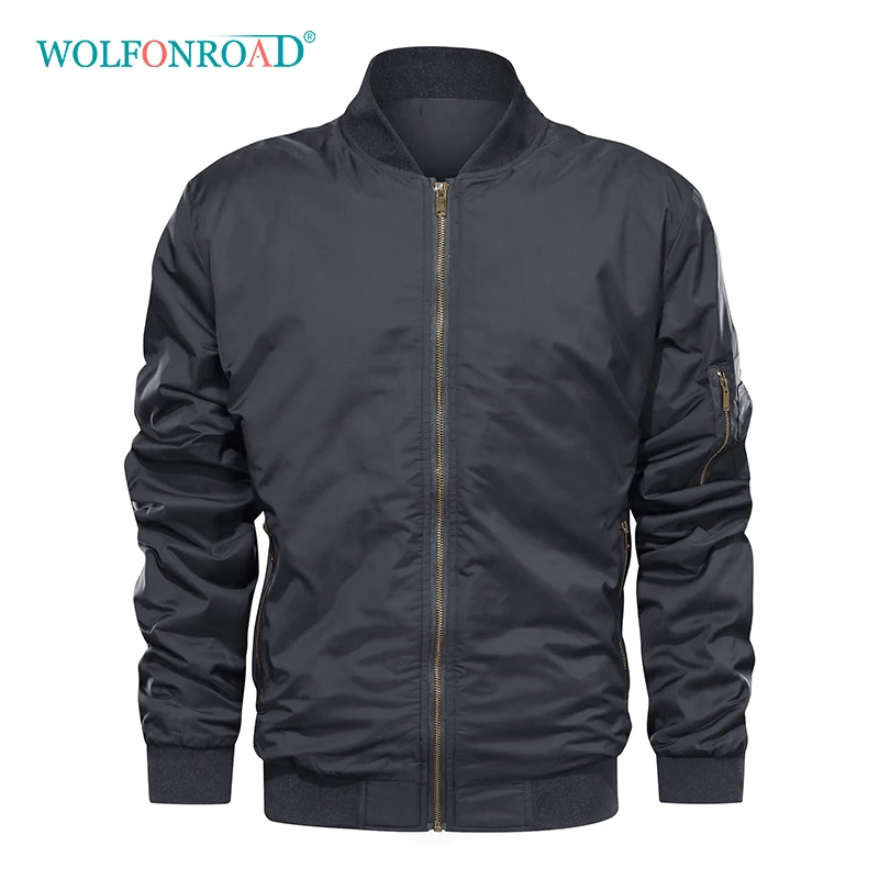 Gray WOLFONROAD, зимняя походная куртка для кемпинга, мужская уличная куртка-бомбер, Тактическая Военная куртка, пальто ВВС, теплая плотная верхняя одежда - Цвет: Gray
