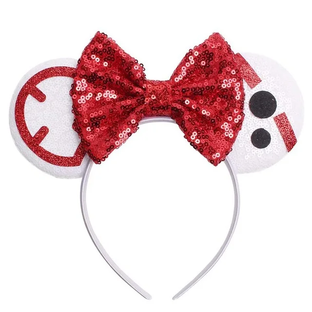 Disney Mickey Stitch Frozen Ears Headband Sequins Hair Bows Charactor For Women Festival Hairband Girls Hair Accessories Party color4