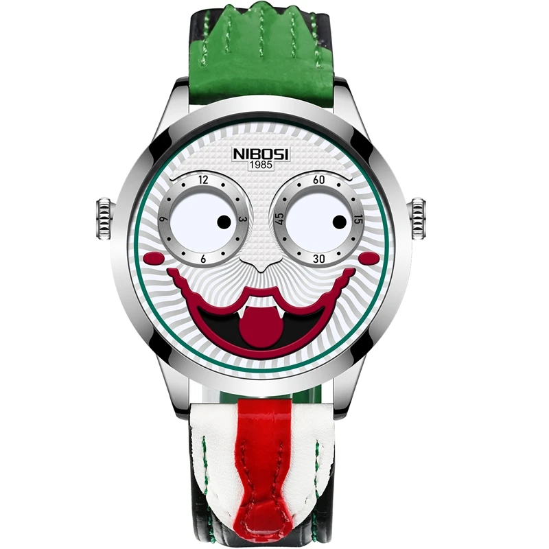 2021 New Arrival Joker Watch Men Top Brand Creative Fashion Personality Clown Quartz Leather Waterproof Sports Watches Mens 