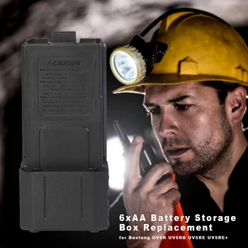 

Portable 6xAA Battery Carrying Case Holder Container Plastic Walkie Talkie Accessories for Baofeng UV5R UV5RB UV5RE UV5RE+