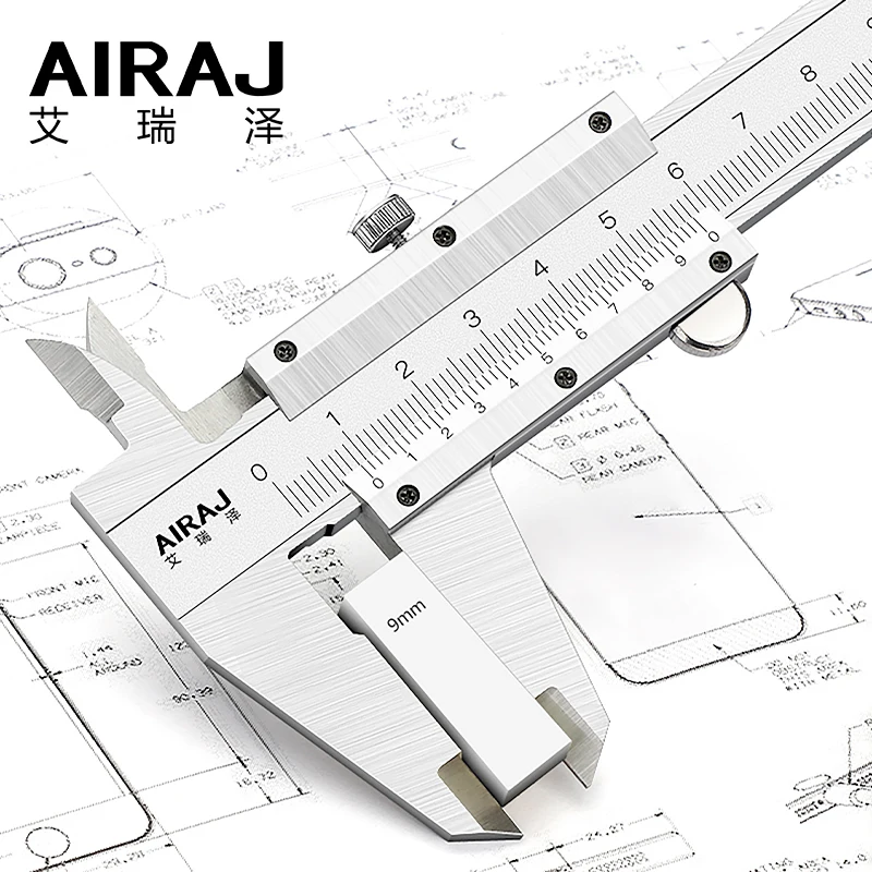 Airaj 6-12 дюймов/150-300 мм Нержавеющая сталь штангенциркуль промышленных прецизионных Класс micrometro Измерительные инструменты Gauge Линейка