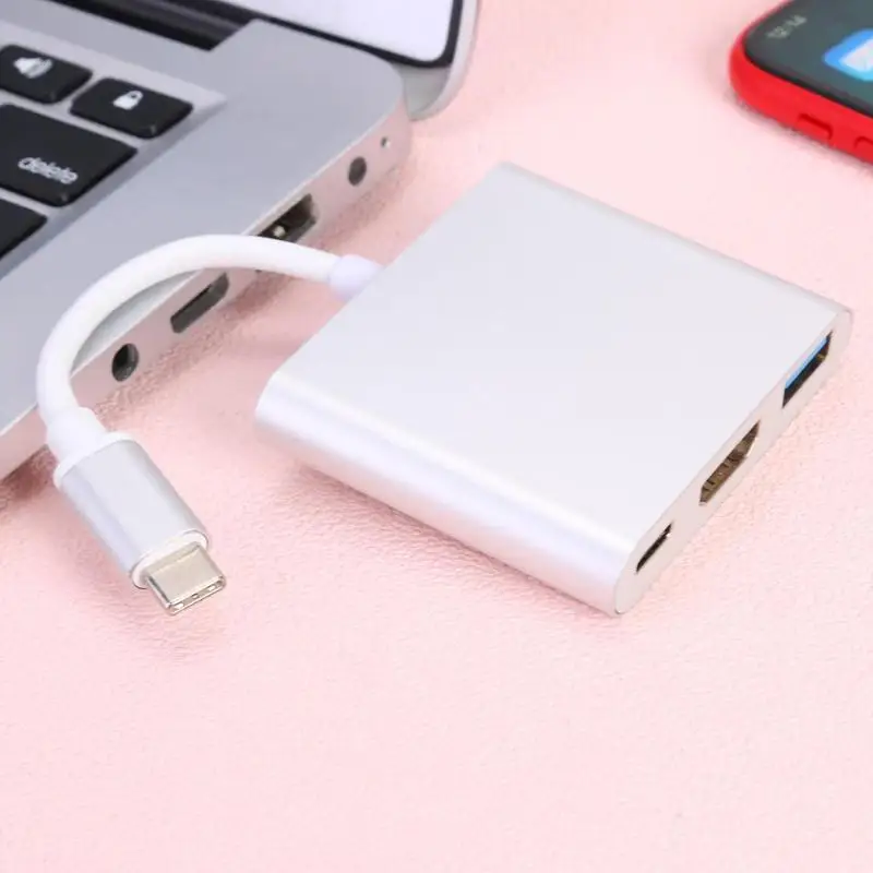 USB 3,1 Тип C USB-C 4K HDMI USB 3,0 концентратор USB PD порт кабель с адаптером Многофункциональный Тип C преобразователь видеосигнала HDMI для Macbook Pro