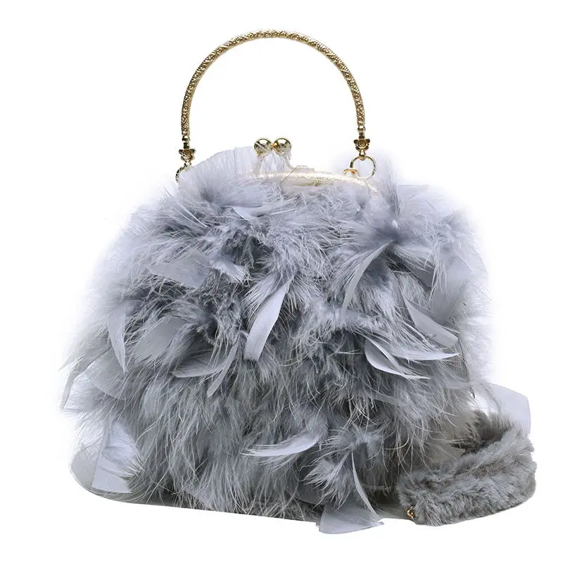 fluffy feather bag