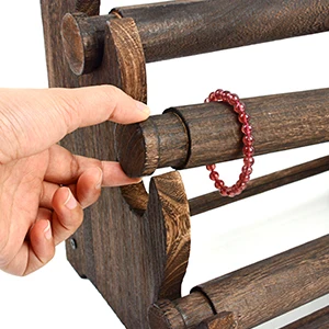 4 Layer Wooden Frame Bracelet Bracelet Watch Display Storage Jewelry Rack Display