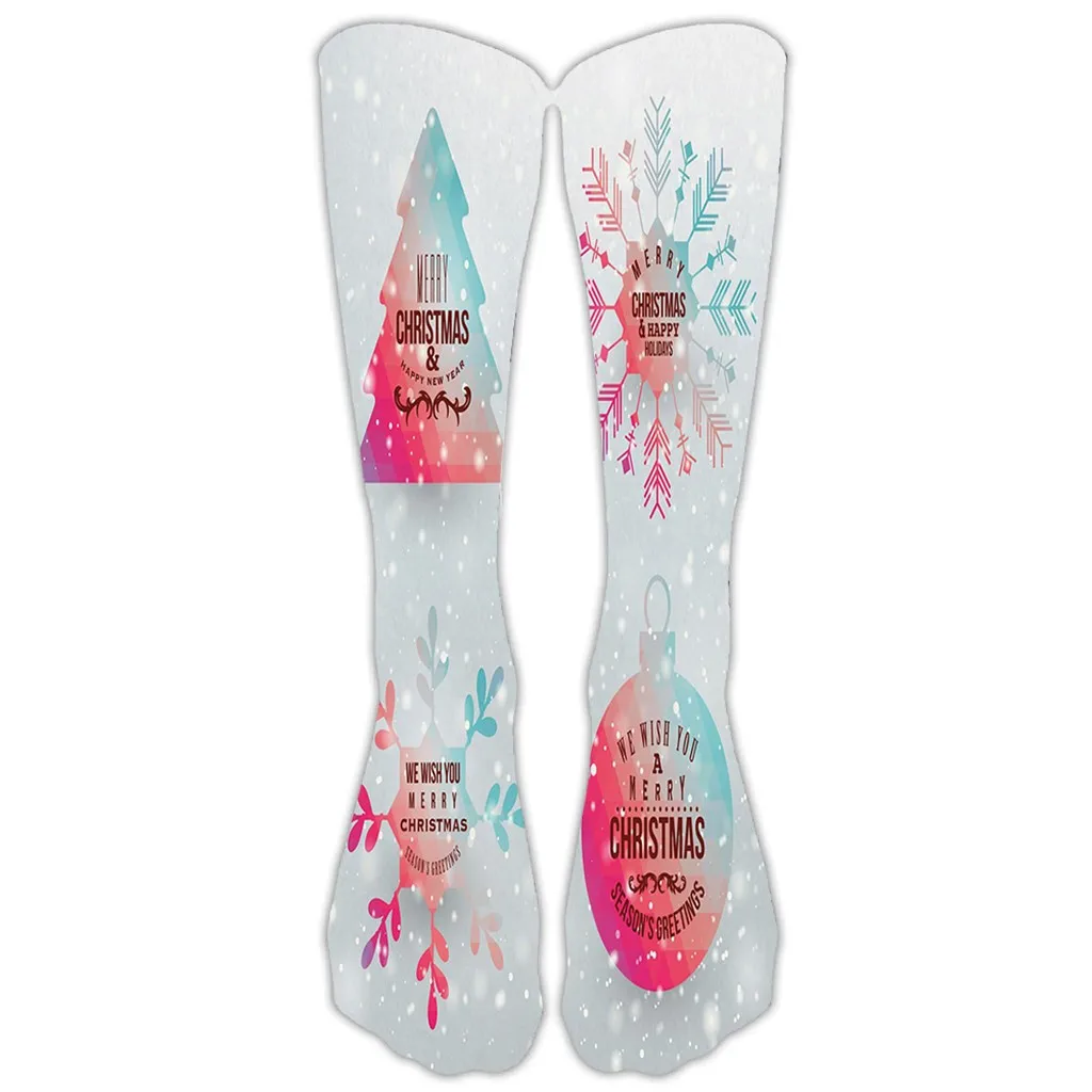 Christmas Socks Casual Work Business Socks 3D Christmas Santa Elk Printing Long Sports Socks calcetines de mujer