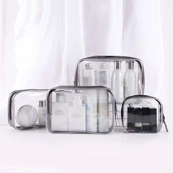 

Waterproof Transparent PVC Cosmetic Bag Travel Zipper Makeup Wash Organizer Toiletry Storage Kit Bath Cosmetic Bag For Home