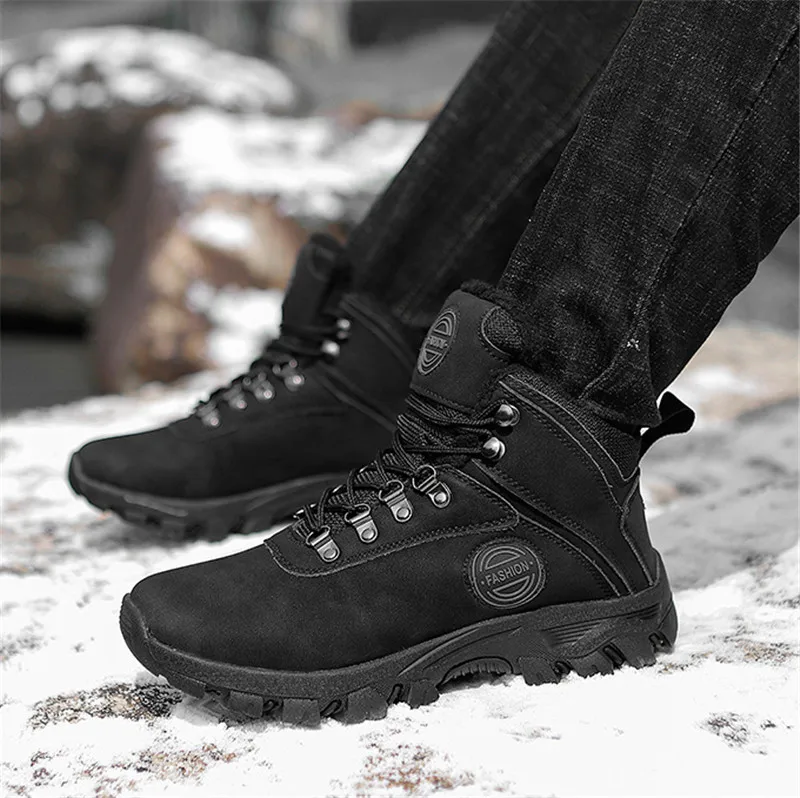 Зимняя обувь; мужские зимние ботинки; уличные теплые плюшевые ботинки из флока; ботильоны для мальчиков; мужские уличные кроссовки на плоской платформе; botas