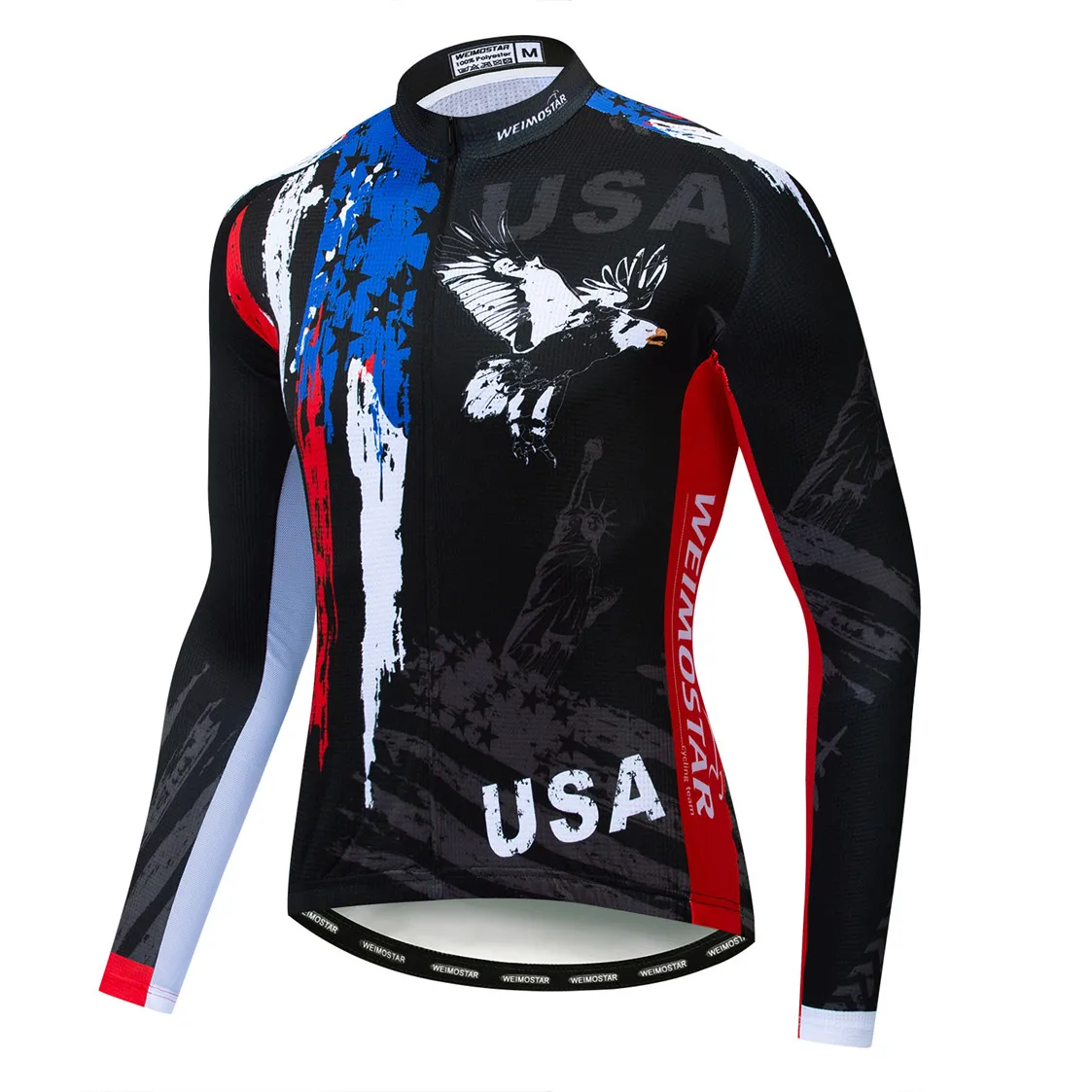 cycling jersey Men Mountain Bike jersey fall MTB Bicycle Shirt long sleeve Road blouse Top Breathable autumn skull black - Color: 8