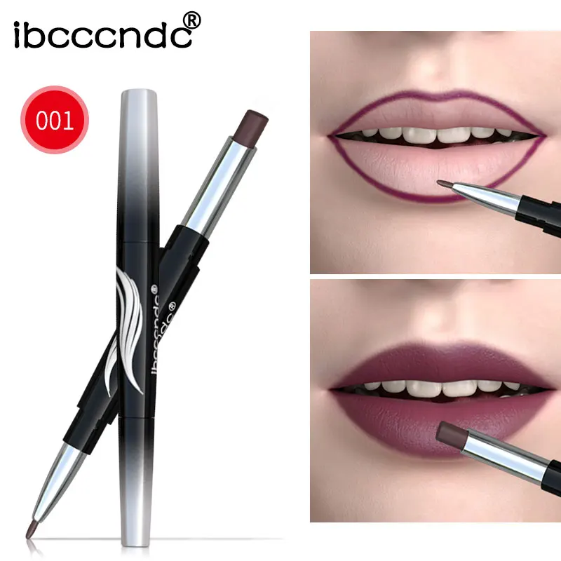 color 1 lipstick Прямая поставка, матовая губная помада с двойной головкой, водостойкая губная помада, набор карандашей для бровей, стойкий макияж телесного цвета, косметика - Цвет: color 1 lipstick