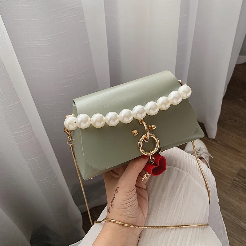 

Luxury Handbags Women Bags Designer 2019 Leather Crossbody Shoulder Bags For Women Fashion Mini Chain Messenger Pearl Bolsos