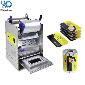 

1PC Cooked Food Preservation Box Sealing Machine 220V Lunch Box Packing Machine Semi-automatic Fast Food Product Sealing Machine