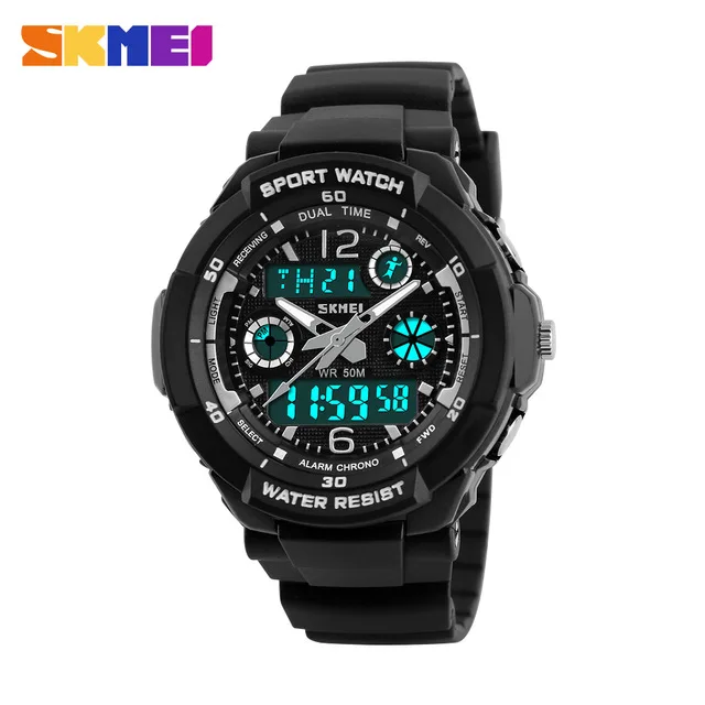 Silver S Kids SKMEI детские спортивные часы, модный светодиодный цифровой кварцевые часы для мальчиков и девочек, водонепроницаемые наручные часы 50 м, 1060 - Цвет: Silver S Kids